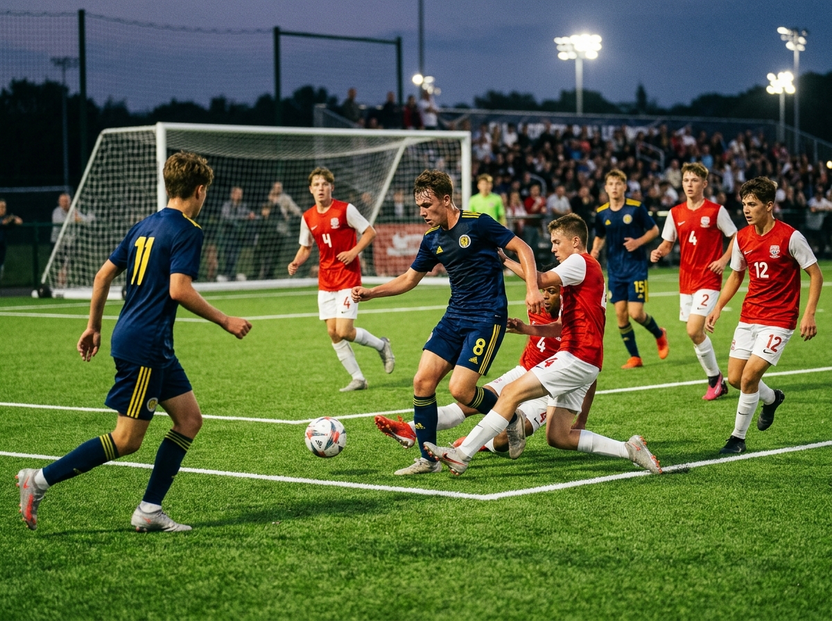 Competitive youth soccer match