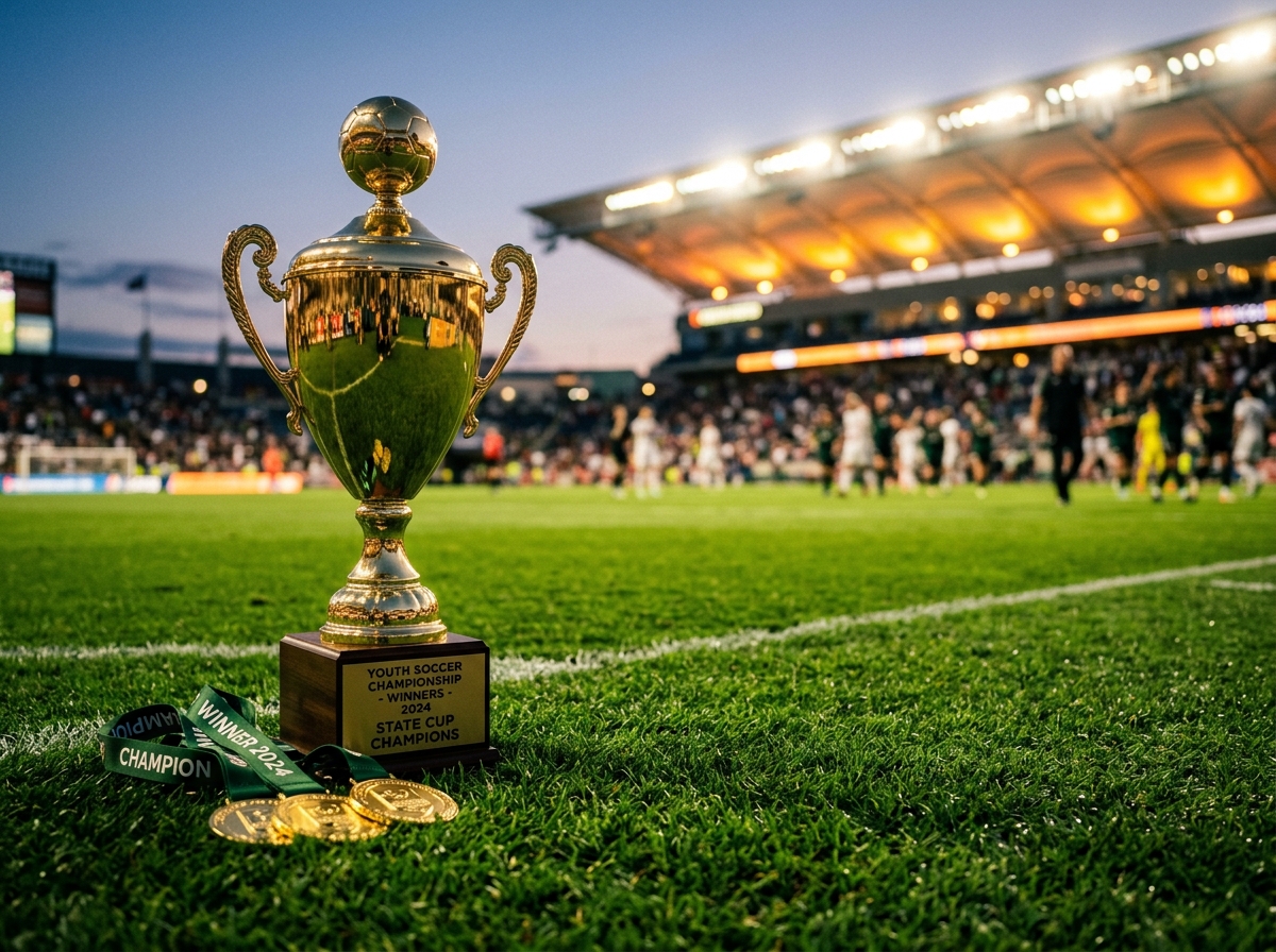 Championship Soccer Trophy and Medals